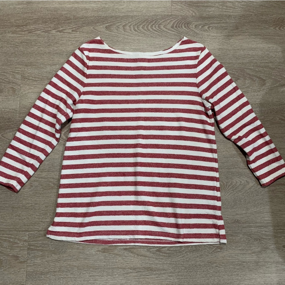 Old Navy Luxe Red Striped Long Sleeve Size M